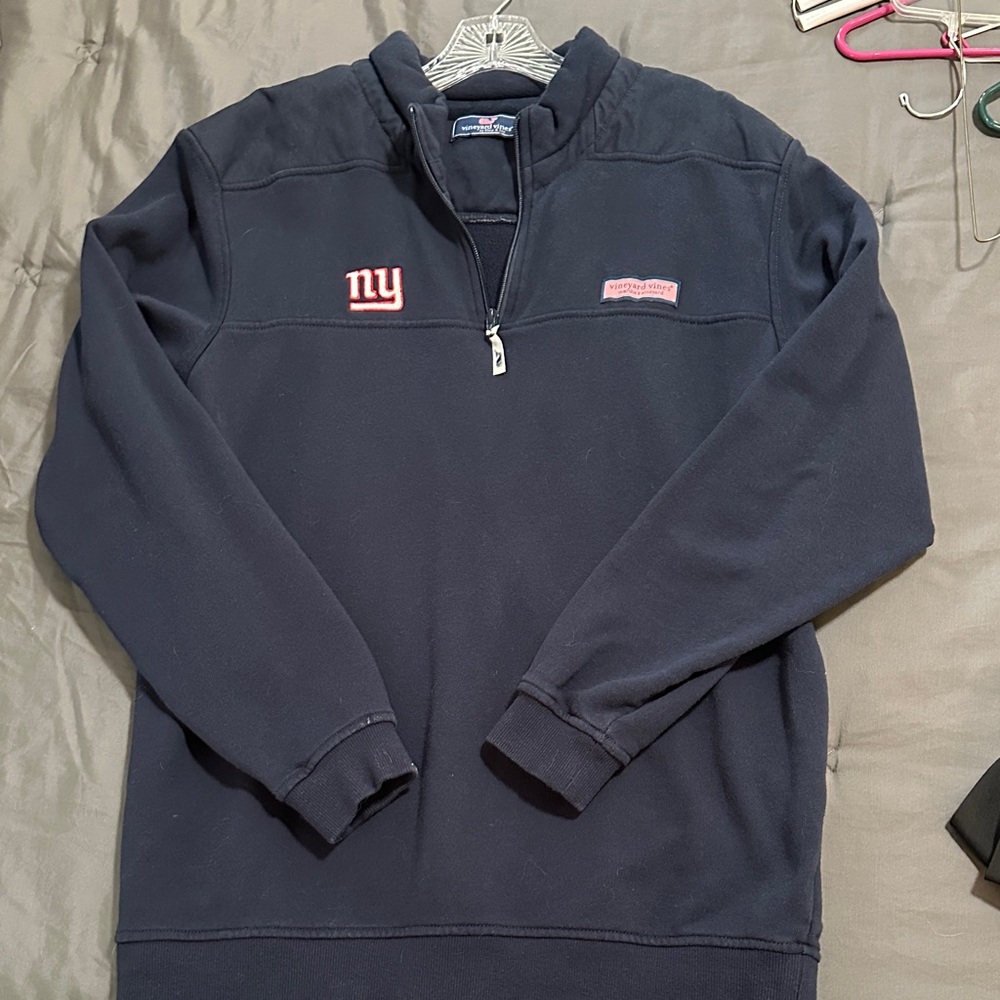 Vineyard Vines New York Giants Navy Quarter-Zip Pullover